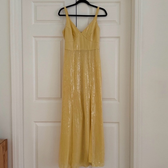 🔥 NWT Anthropology Hutch Mikayla Yellow Sequin Maxi Dress Size 6 - Picture 10 of 15